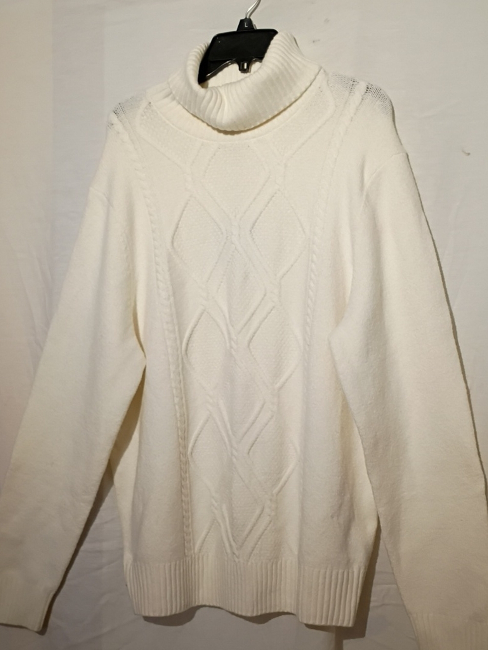 Joseph Abboud Cream Cable Knit Turtleneck Sweater